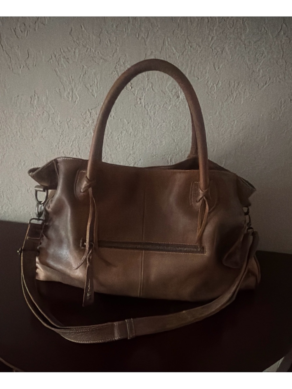 Bed Stu Distressed Taupe Brown  Leather Weekender Tote perfect Condition Strap